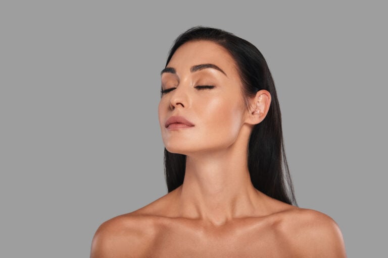 woman with glowing skin