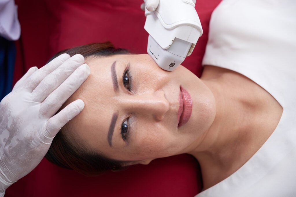 Facial treatment in beauty clinic